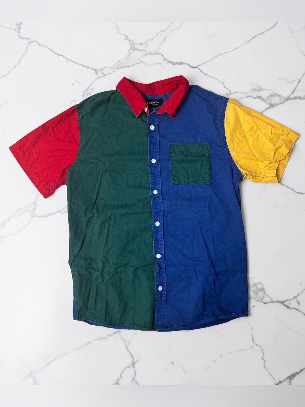 PacSun Colorblock Short Sleeve Button Shirt